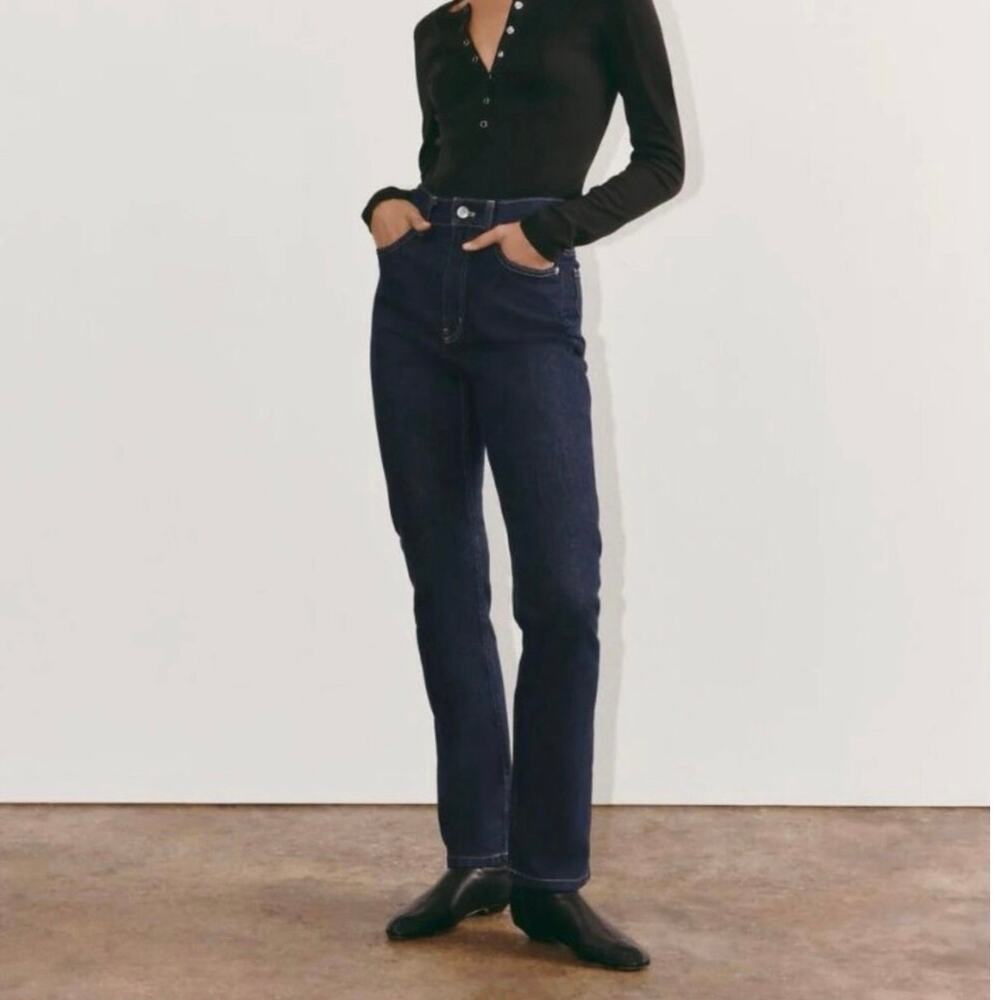 NWOT Everlane The Way-High Slim Jean In Pure Blue Dark Indigo Size 24 Short